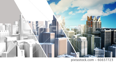panorama cityscape modern high-rise buildings panorama cityscape modern high-rise buildings 60837723
