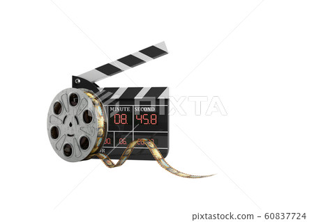 movie clapper board high quality 3d render on movie clapper board high quality 3d render on 60837724