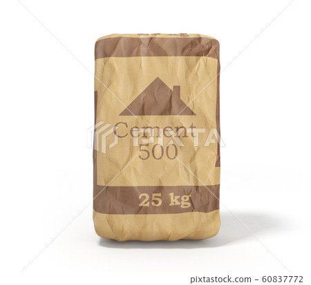 Cement bag on white background 3D rendering image 60837772