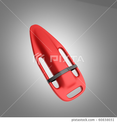 red throw buoy 3d render on grey background 60838031