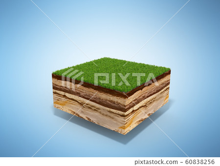 3d illustration of cross section of ground with 3d illustration of cross section of ground with 60838256