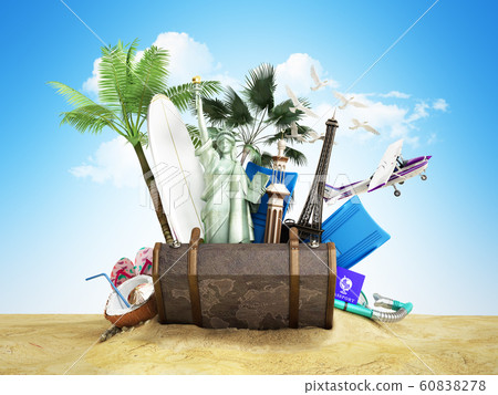 Concept of travel and tourism attractions and Concept of travel and tourism attractions and 60838278