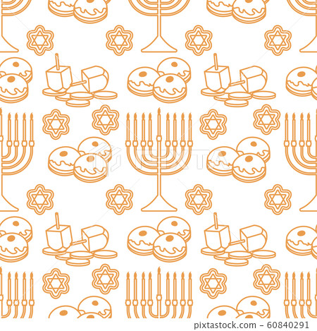 Vector Seamless pattern Hanukkah Jewish holiday 60840291