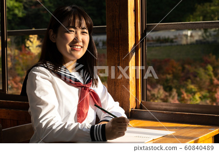 School girl high school uniform 60840489