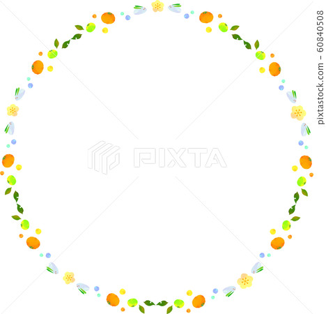 Tangerine and snow rabbit round frame Tangerine and snow rabbit round frame 60840508