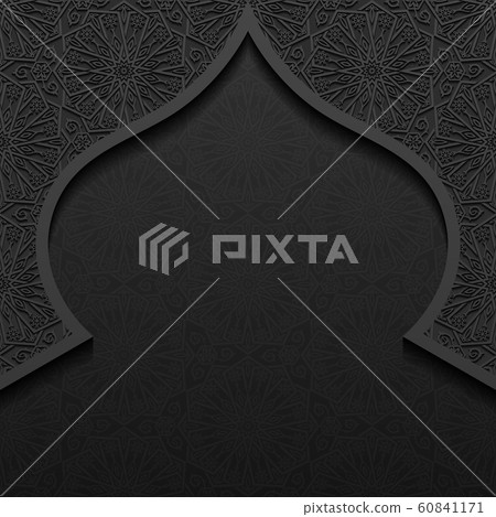 Dark background with traditional floral ornament. Vector illustration. Dark background with traditional floral ornament. Vector illustration. 60841171