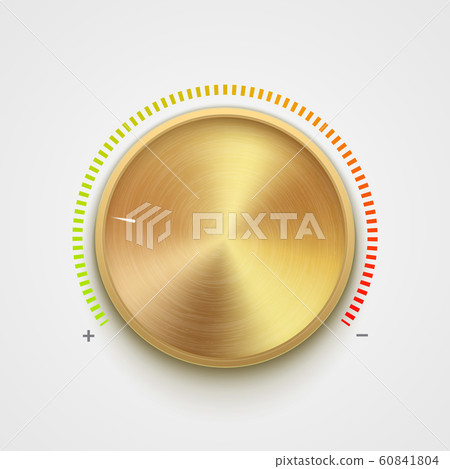 Volume button metal texture golden. Music knob... - Stock Illustration ...