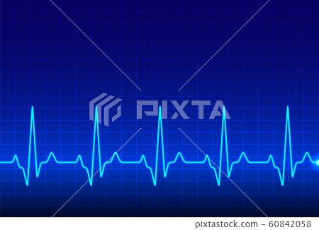ECG heartbeat monitor, cardiogram heart pulse line wave. Electrocardiogram medical background 60842058