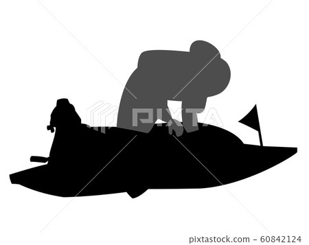 Boat racing silhouette 60842124