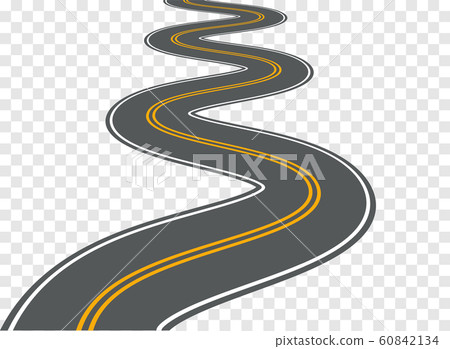 Winding road vector highway path long street asphalt isolated perspective road way journey 60842134