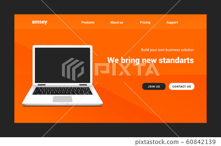 Landing page vector laptop website. Web design landing page app template Landing page vector laptop website. Web design landing page app template 60842139