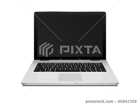 Vector laptop screen background computer isolated notebook. Open laptop pc blank mockup 60842308