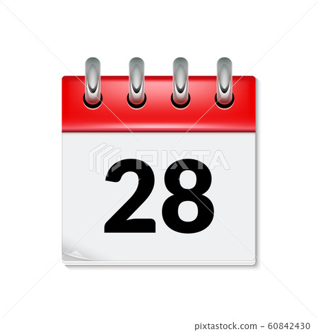 Calendar icon with date 28 day month. Flat agenda day reminder event calendar design button 60842430