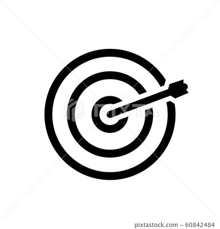 Target with arrow. Business success concept. Vector flat target isolated icon Target with arrow. Business success concept. Vector flat target isolated icon 60842484
