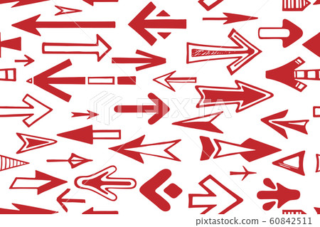 Seamless pattern arrow pointers red color 60842511