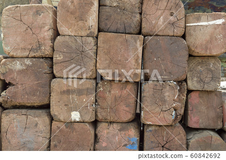 Wooden square blocks wall texture background Wooden square blocks wall texture background 60842692