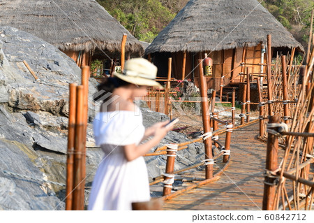 Woman and fort 60842712