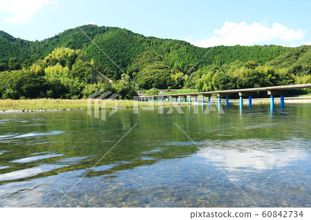 Original scenery of Japan Shimanto River Scene with Sada Subsidence Bridge (Imanari Bridge) 60842734