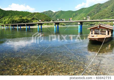 Original scenery of Japan Shimanto River Scene with Sada Subsidence Bridge (Imanari Bridge) 60842735