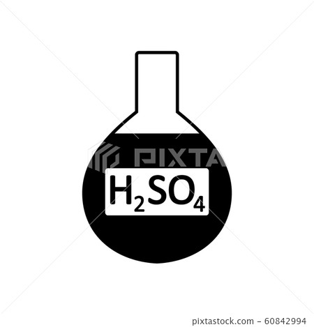 Laboratory glass with sulfuric acid. Laboratory glass with sulfuric acid. 60842994
