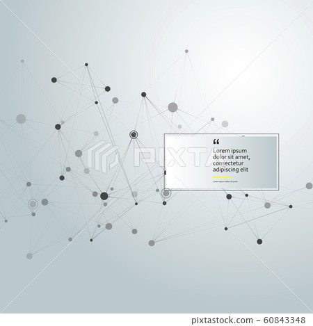 Abstract polygonal with connecting dots and lines. Connection science background Abstract polygonal with connecting dots and lines. Connection science background 60843348