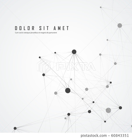 Abstract polygonal with connecting dots with lines Abstract polygonal with connecting dots with lines 60843351