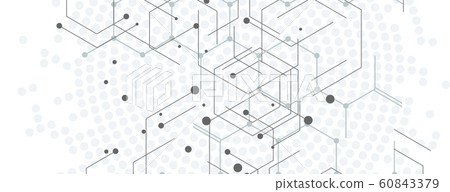 Abstract geometric background with connect hexagons 60843379