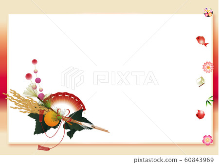New year decoration and lucky greetings and announcement template message board material 60843969