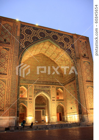 Night view of Registan Square in Samarkand Night view of Registan Square in Samarkand 60845654