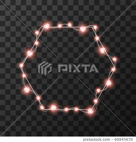 Hearts light bulbs isolated on transparent background, vector illustration 60845670