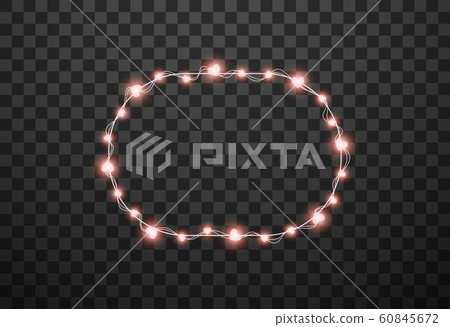 Hearts light bulbs isolated on transparent background, vector illustration 60845672