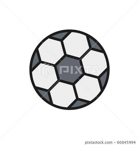 Vector soccer ball flat color line icon. Isolated on white background Vector soccer ball flat color line icon. Isolated on white background 60845994