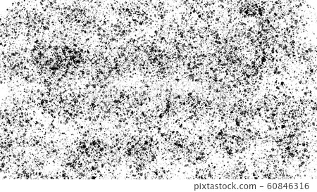 Abstract black dust isolated on white background, grainy overlay texture. Stock image of black dust particles overlay, grain noise granules, abstract background. Good design elements, illustration 60846316