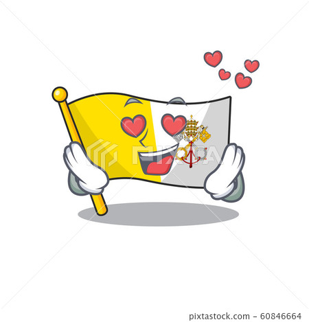 falling In love cute flag vatican city Scroll cartoon mascot design 60846664