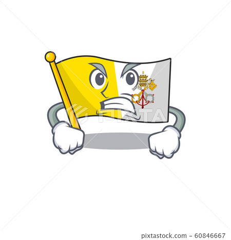 angry face flag vatican city Scroll cartoon character design 60846667