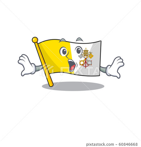 Flag vatican city Scroll Surprised gesture on cartoon character style 60846668