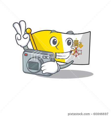 a professional Photographer flag vatican city Scroll mascot style with a camera a professional Photographer flag vatican city Scroll mascot style with a camera 60846697