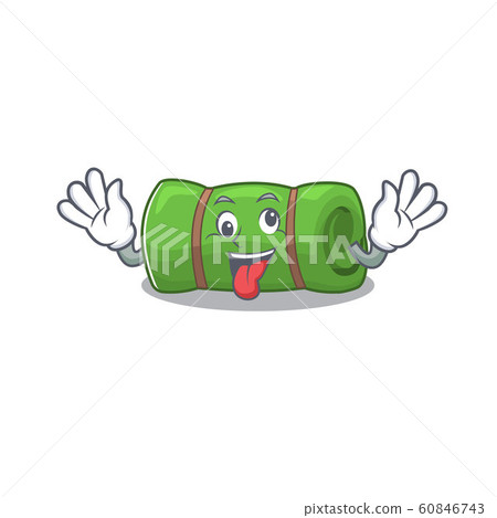 Mascot of crazy face camping mat Scroll Cartoon character style Mascot of crazy face camping mat Scroll Cartoon character style 60846743