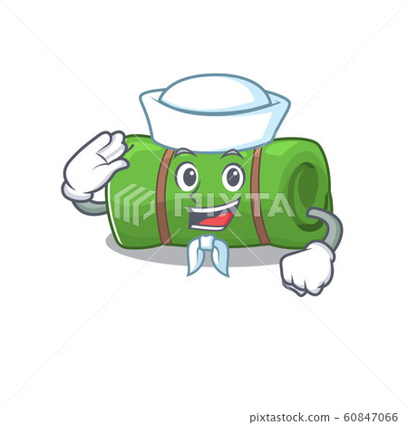 An icon of camping mat Scroll Sailor cartoon character wearing hat An icon of camping mat Scroll Sailor cartoon character wearing hat 60847066