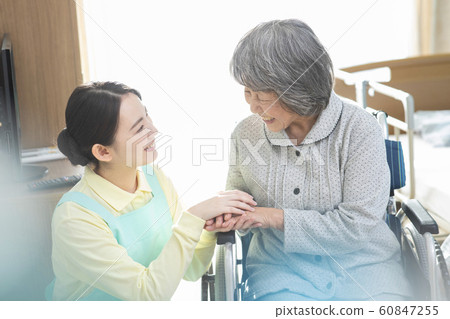 Business Job Senior Woman Caregiver Helper Nursing Facility Day Service Business Job Senior Woman Caregiver Helper Nursing Facility Day Service 60847255