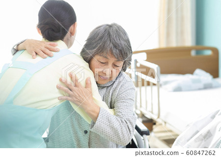 Business Job Senior Woman Caregiver Helper Nursing Facility Day Service 60847262