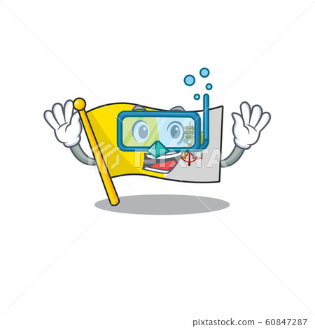 cartoon Mascot featuring flag vatican city Scroll wearing Diving glasses 60847287