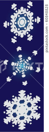 Set of christmas paper snowflakes on blue Set of christmas paper snowflakes on blue 60848828