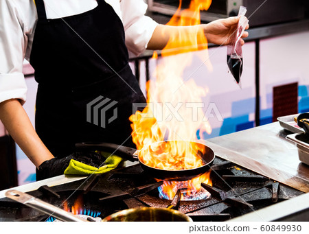 Chef cooking, Chef preparing food in the kitchen, 60849930