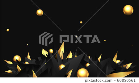 Low poly elegant triangles background with golden Low poly elegant triangles background with golden 60850561