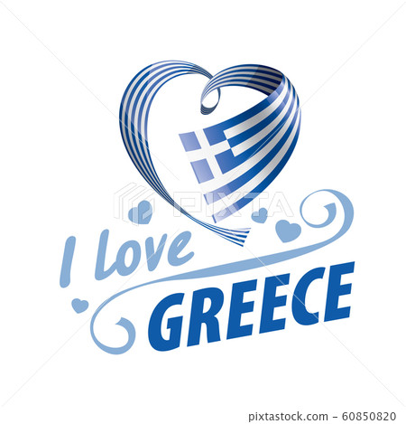 The national flag of the Greece and the inscription I love Greece. Vector illustration The national flag of the Greece and the inscription I love Greece. Vector illustration 60850820