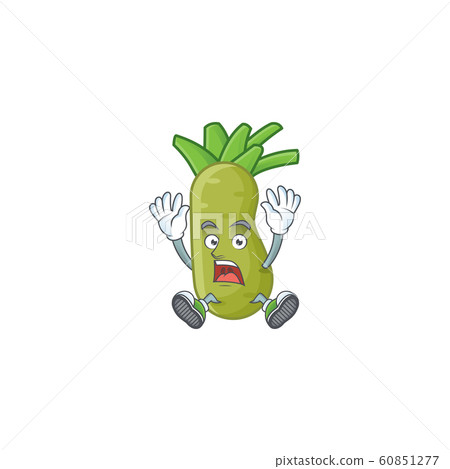 Cartoon character of wasabi style with shocking gesture 60851277
