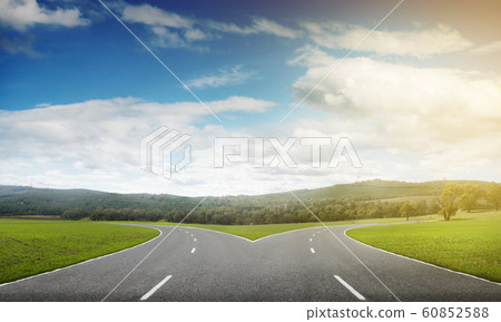 Asphalt crossroad image Asphalt crossroad image 60852588