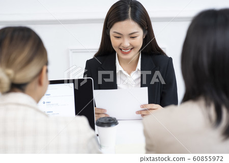 Female business interview Female business interview 60855972