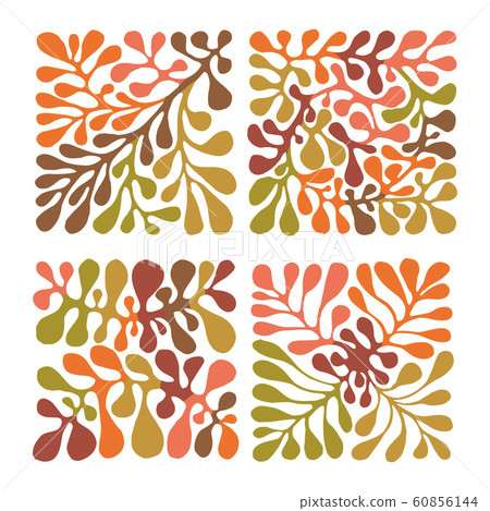 Vector Autumn set of 4 Floral Patterns Vector Autumn set of 4 Floral Patterns 60856144